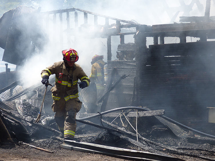 Fire destroys storage building